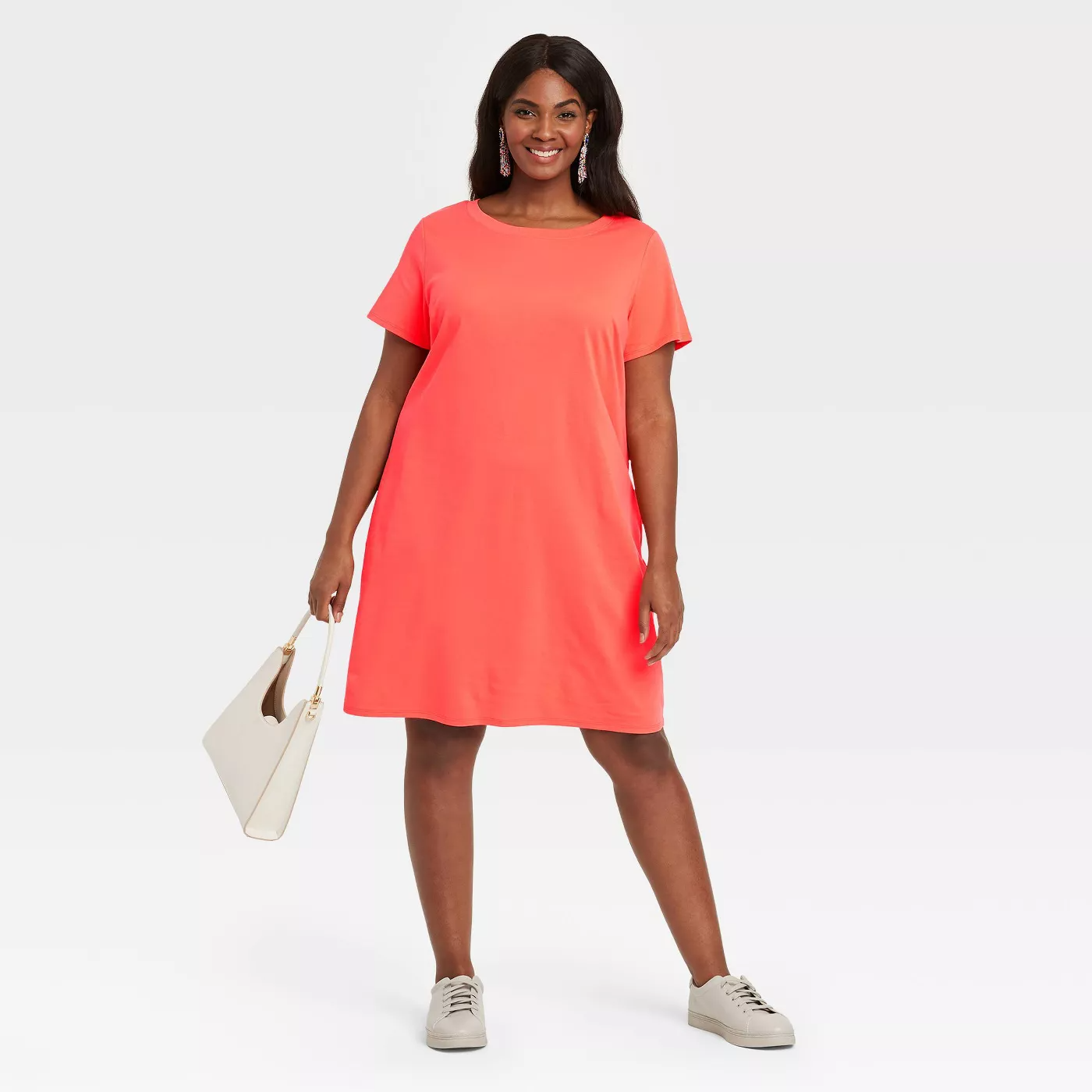 Ava & Viv Women's Plus Size Berry Dot Print Mixed Media Short Sleeve  T-Shirt - 4X
