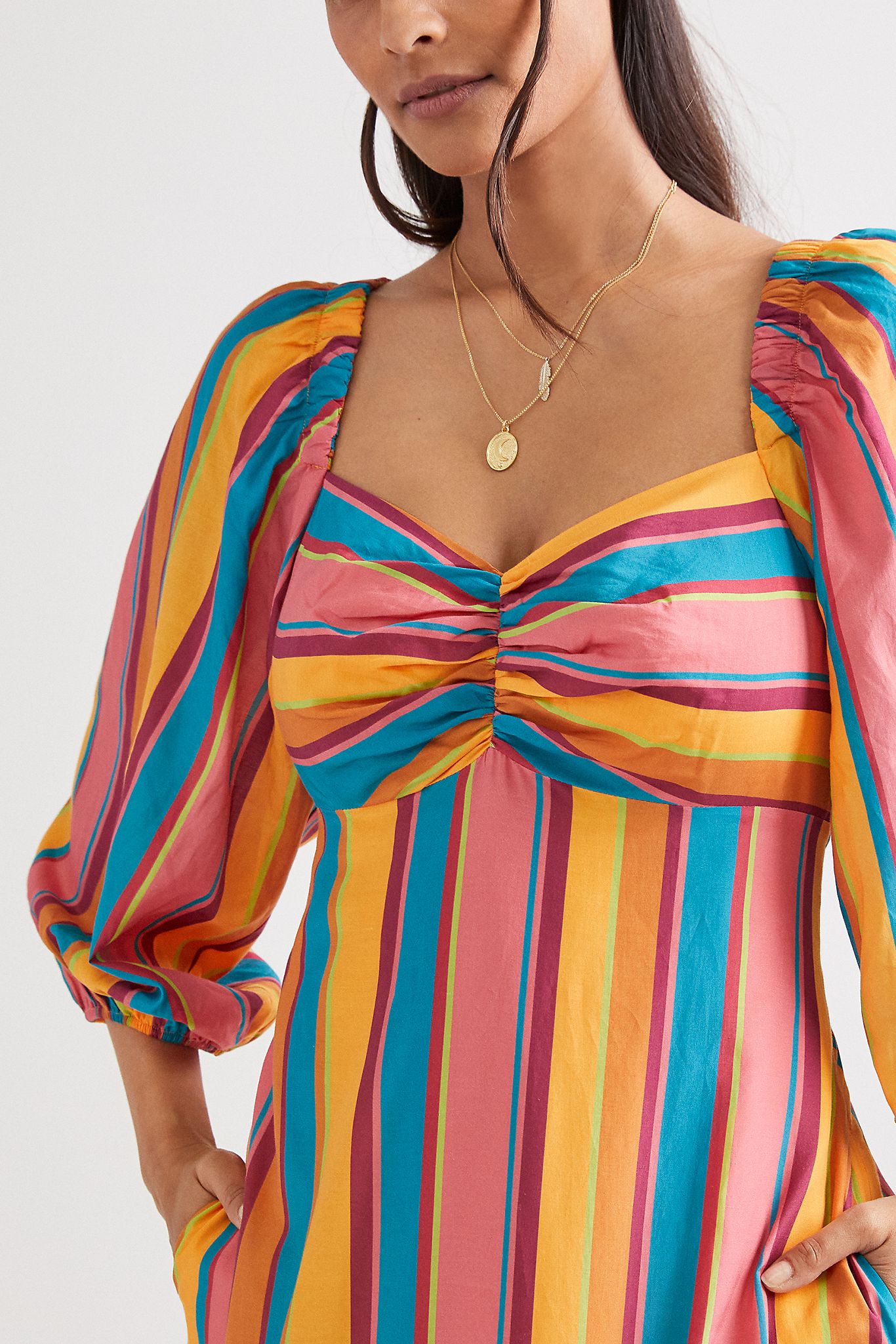 Rainbow stripe 2025 midi dress