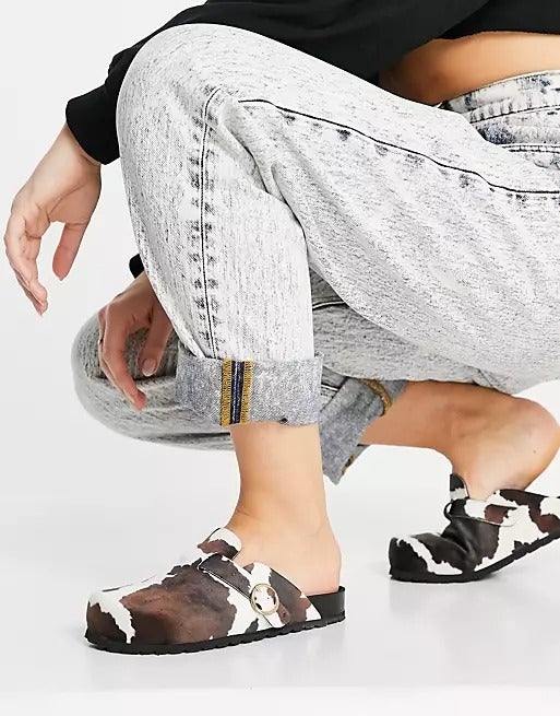 Cow print clogs online