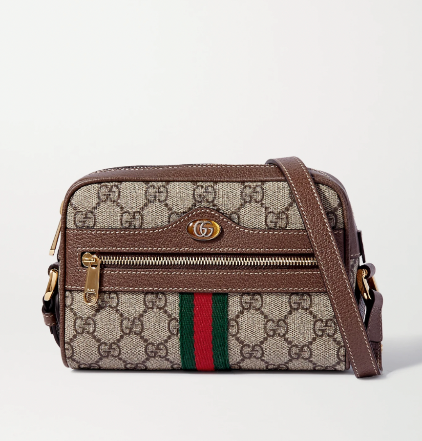 Gucci + Beige Ophidia Small Camera Bag