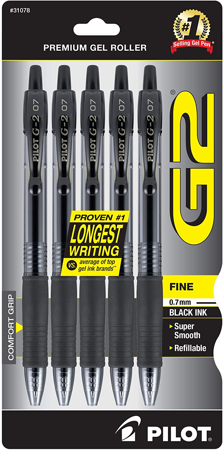 Pilot 5ct G2 Premium Retractable Gel Pens Fine Point 0.7mm Assorted Inks :  Target