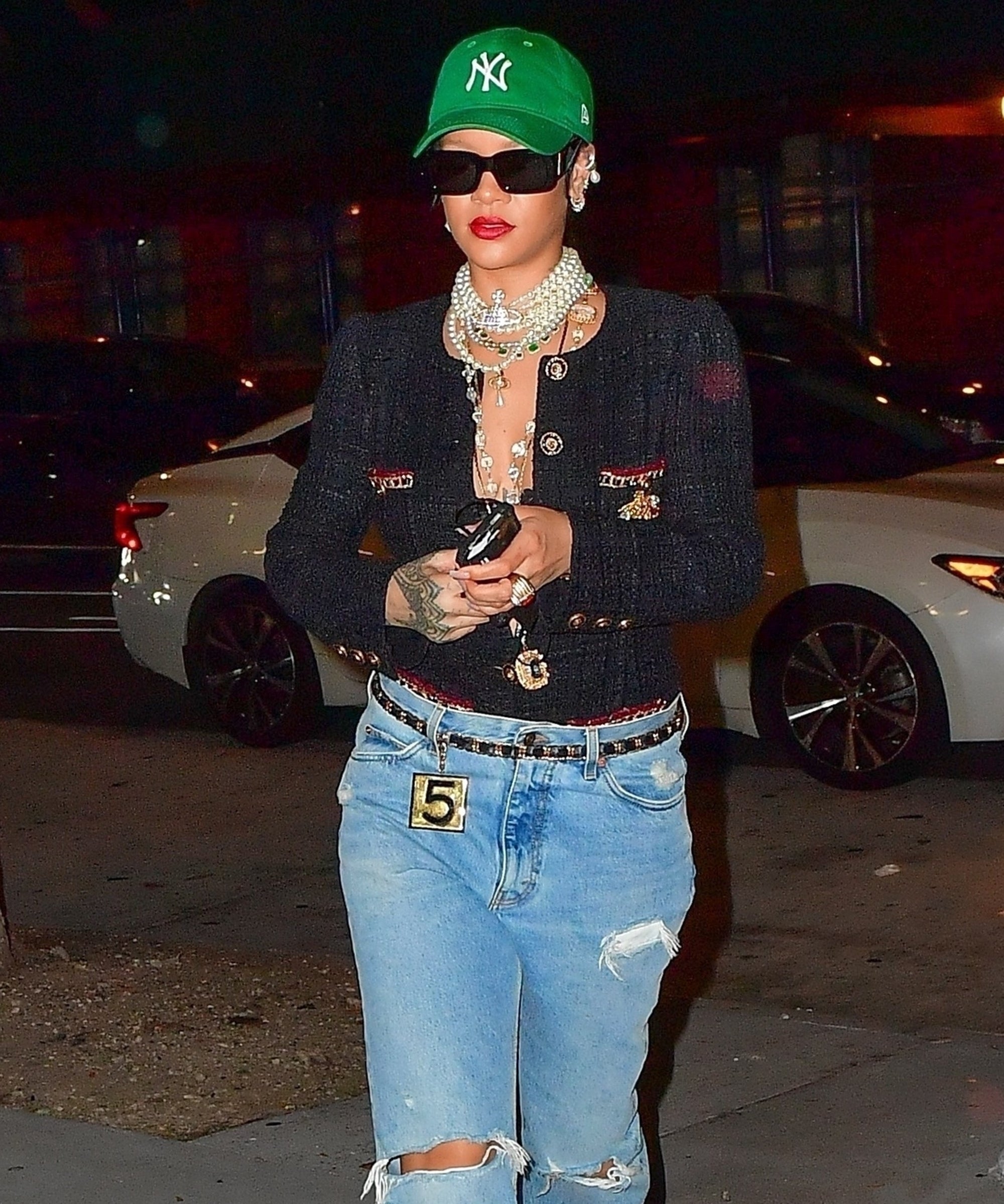 Rihanna wears Chanel and a lace bra to the grocery store