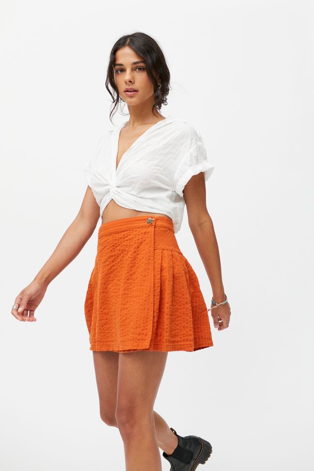 Urban Outfitters + Seersucker Wrap Mini Skirt