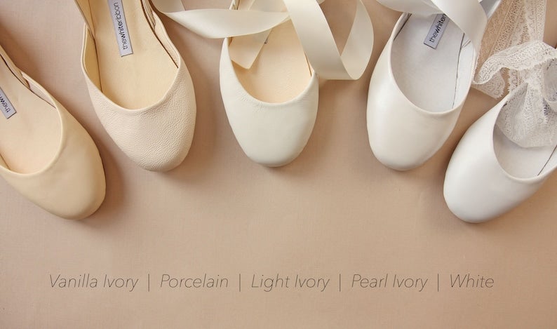 The white best sale ribbon ballet flats