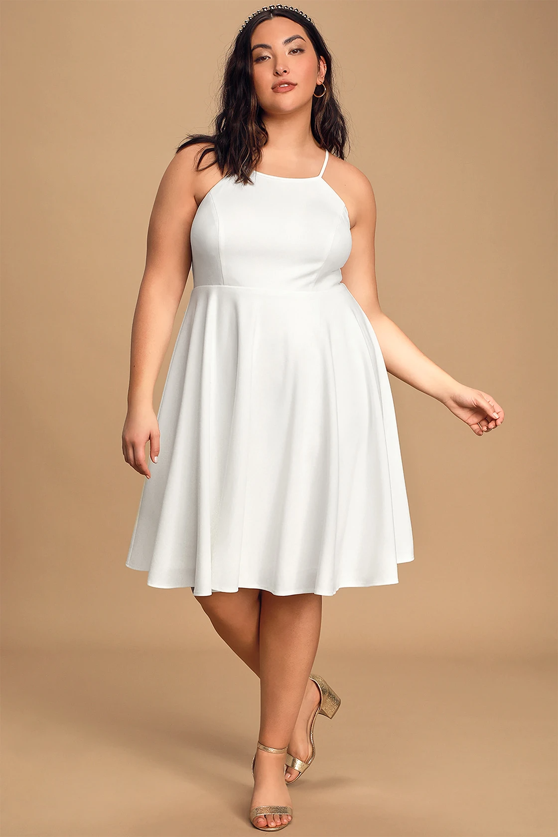 Irresistible Charm White Midi Dress