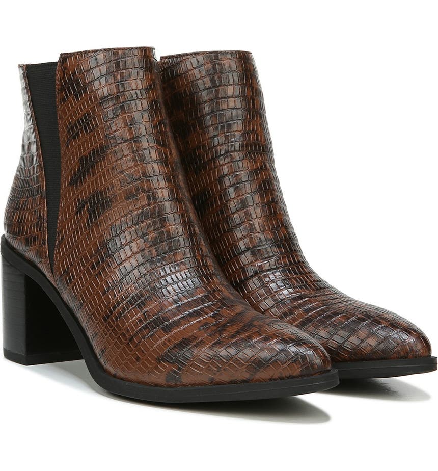 franco sarto bette snake embossed bootie