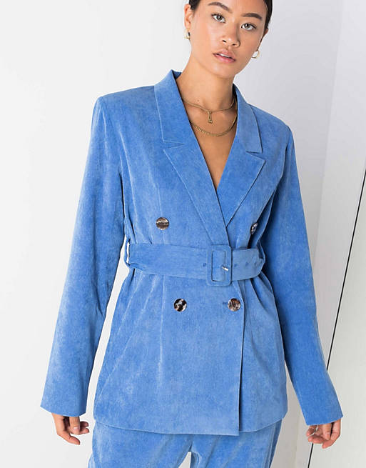 Daisy Street + Belted Blazer In Cord Co-Ord