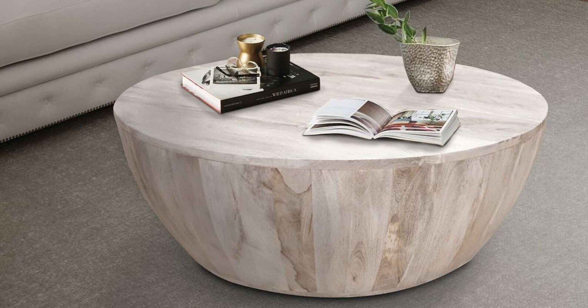 low dark wood coffee table