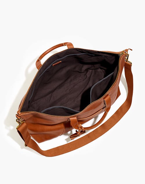 madewell leather weekender