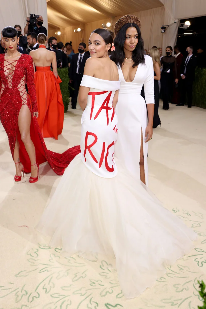AOC Made a Political Statement With Her Dress at the Met Gala 2021