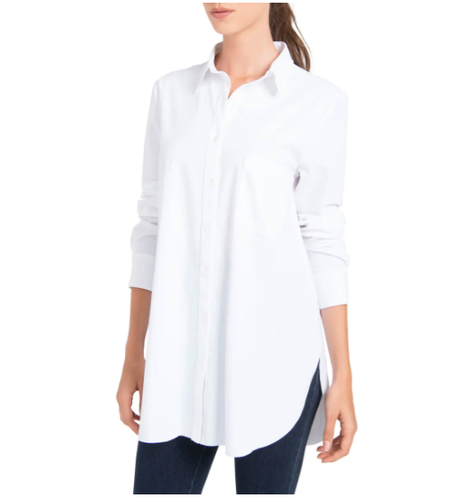 long white button down