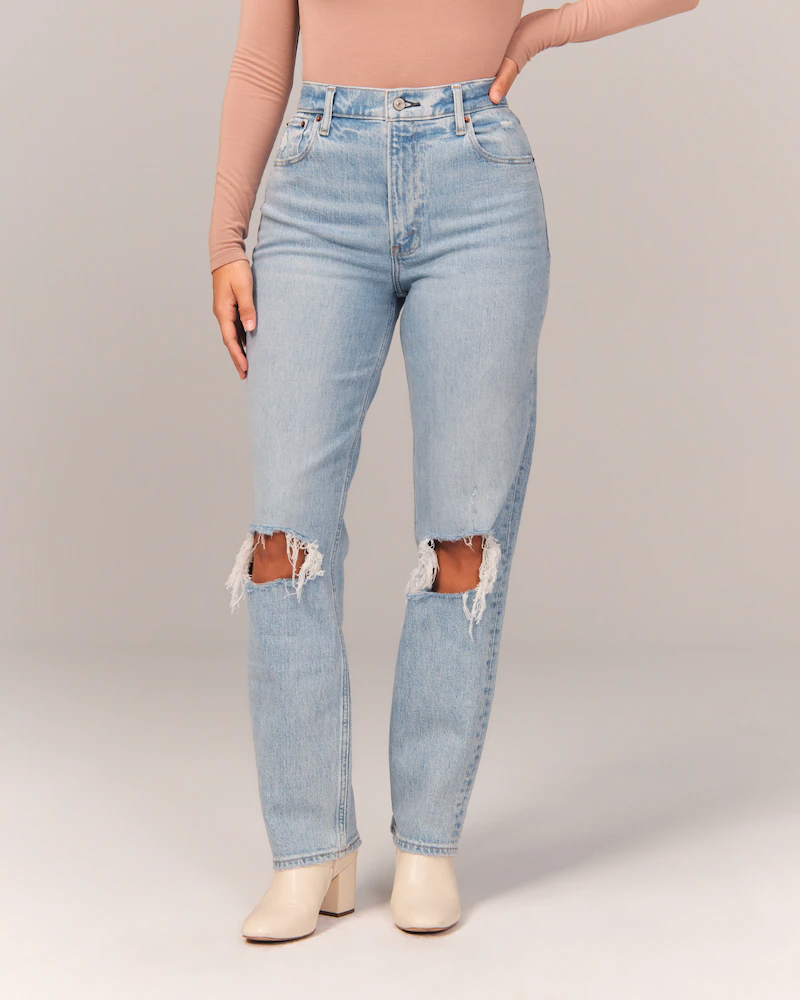 Abercrombie Fitch Curve Love High Rise 90s Relaxed Jeans 