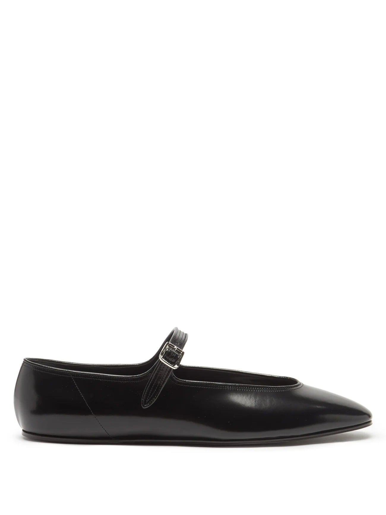 The Row Olga Polished Leather Mary Jane Flats