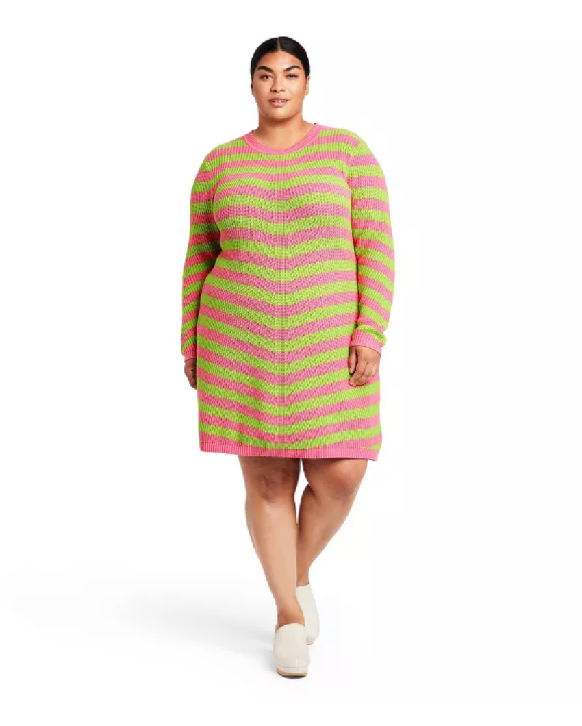 Victor Glemaud x Target + Striped Long Sleeve Sweater Dress