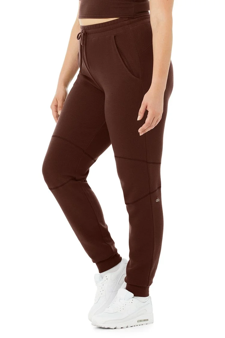 Alo yoga size small brown sweat pants with knee details