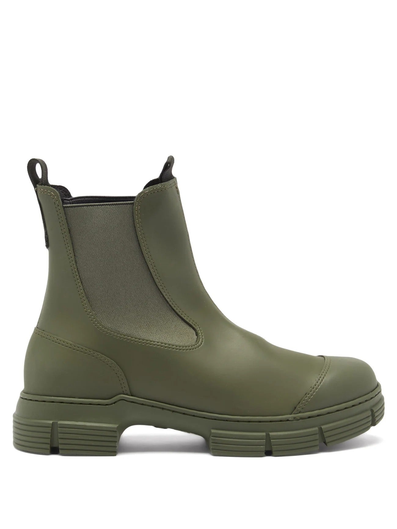 Ganni + Chunky recycled-rubber Chelsea boots