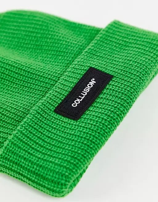 Collusion + Unisex Beanie In Bright Green