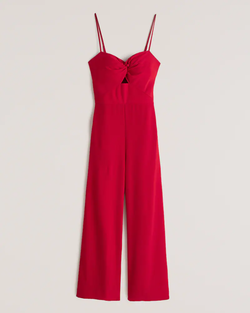 Abercrombie and Fitch + Twist-Front Cutout Jumpsuit