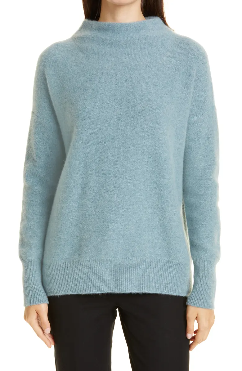 Vince + Boiled Cashmere Funnel Neck Pullover