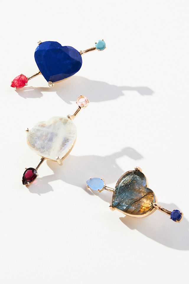 Gemstone Flower Brooch by Atelier Mon in Blue, Women's at Anthropologie