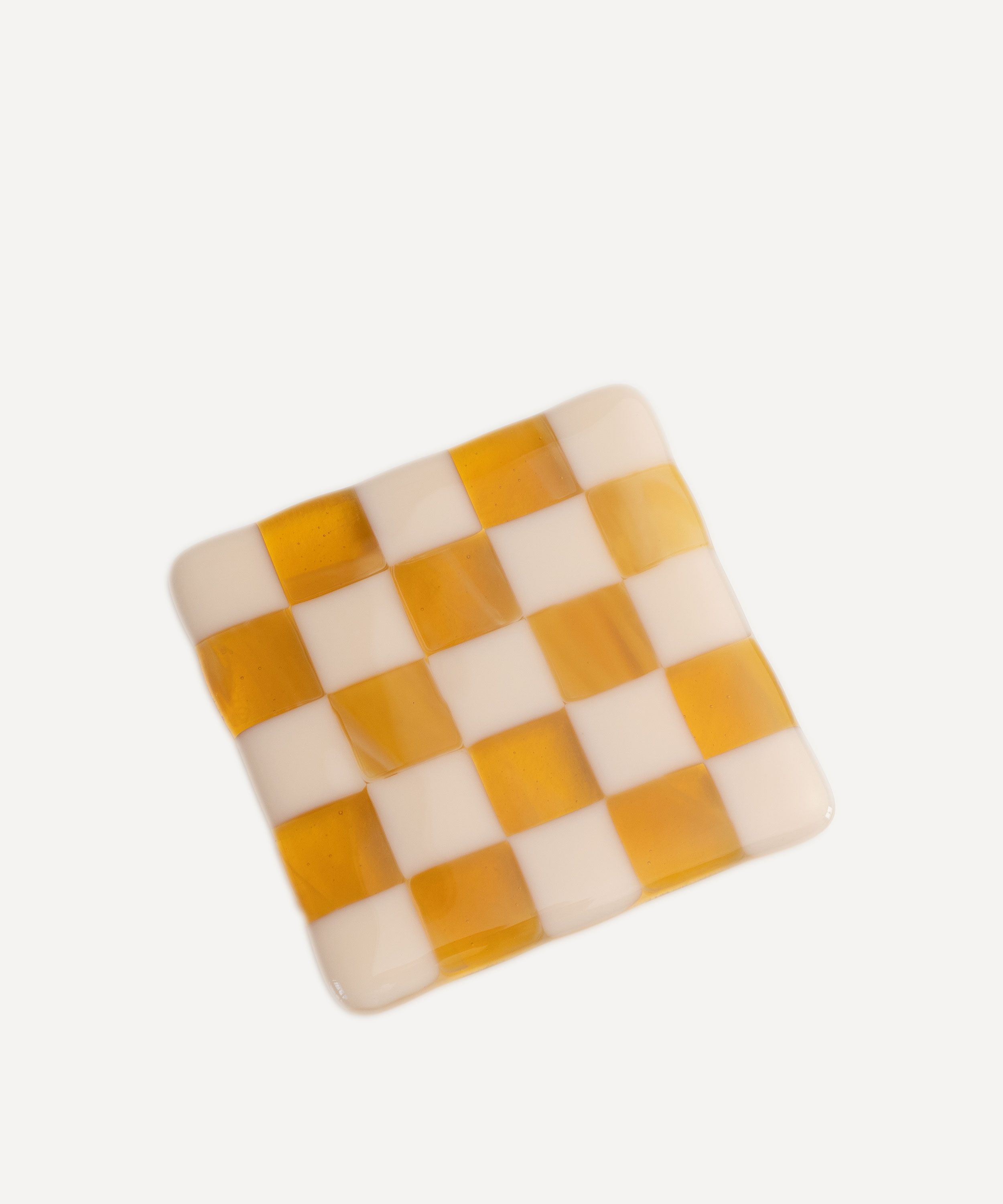 David Perry Glass Ceramics Checkered Glass Coaster