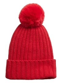 athleta ribbed pom beanie