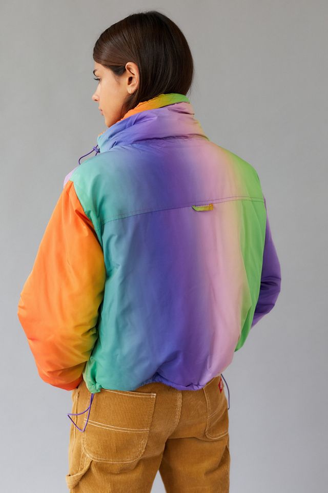 River island iridescent puffer jacket with funnel hot sale neck in oil slick