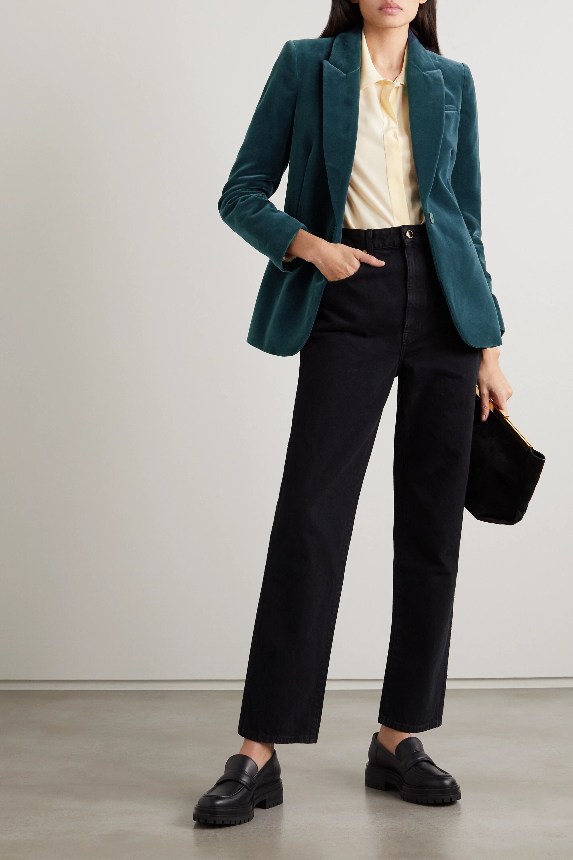 Cefinn Jamie Cotton Velvet Blazer