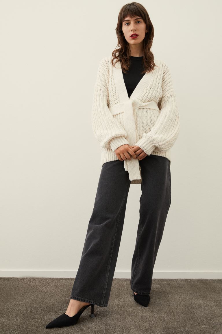 H&m cardigan shop with tie belt