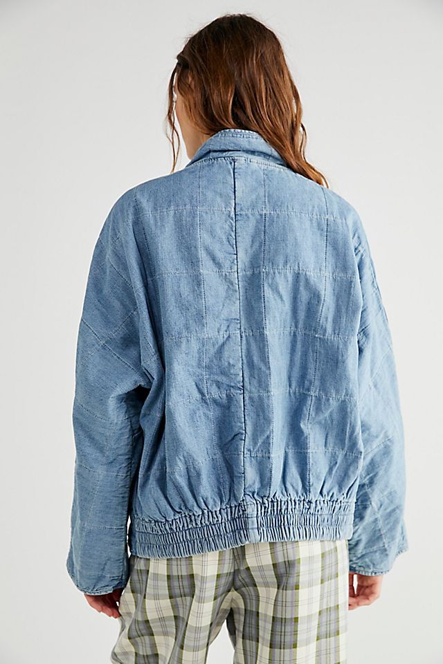 Dolman quilted sale denim jacket