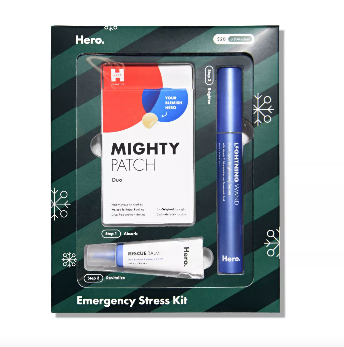 2 x Hero Cosmetics Mighty Patch - Your Blemish Hero 6 Invisible Day 6 Night