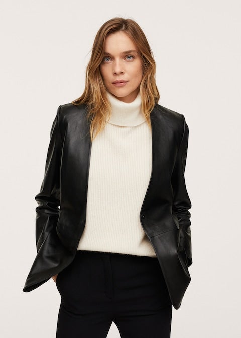 Mango deals leather blazer