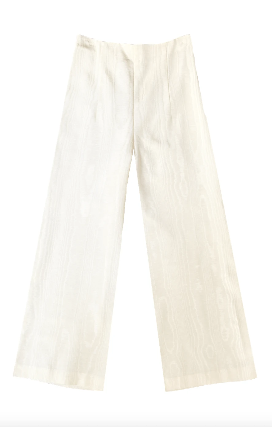 Batsheva + Leila Pant in Cream Moire