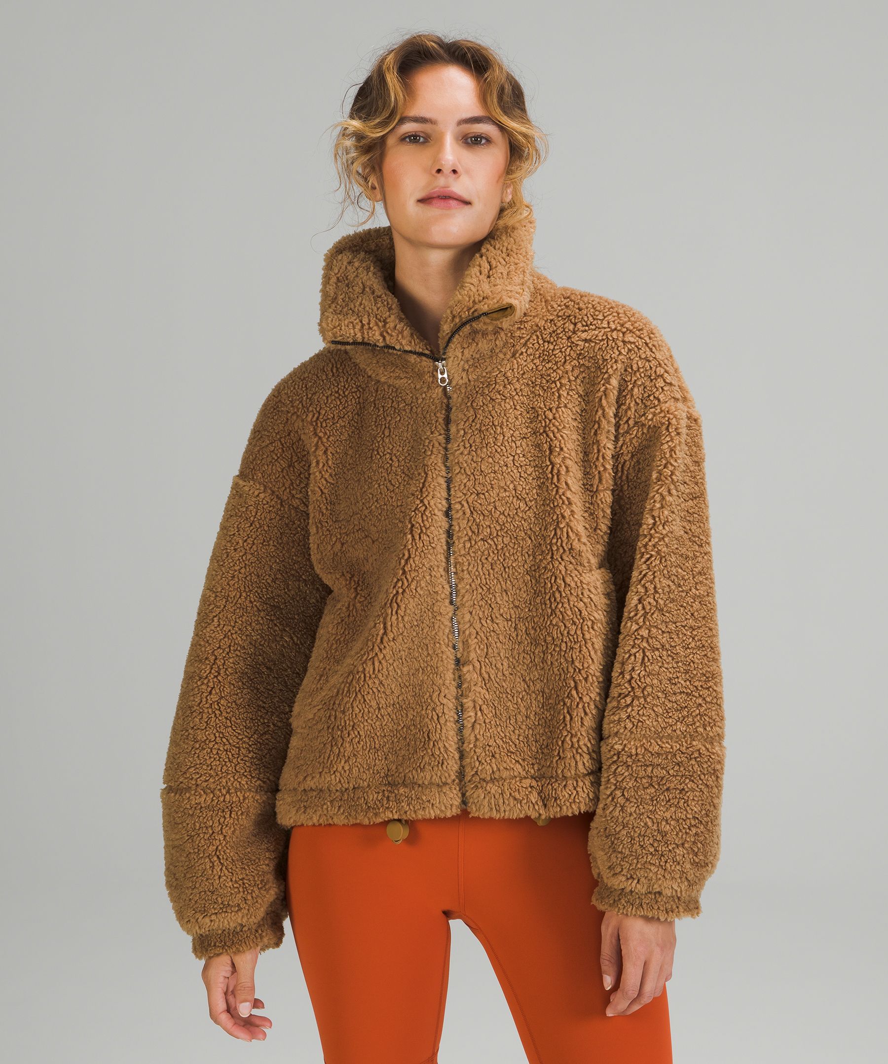 Lululemon Cinchable Fleece Zip Up Jacket Size 4 French Press