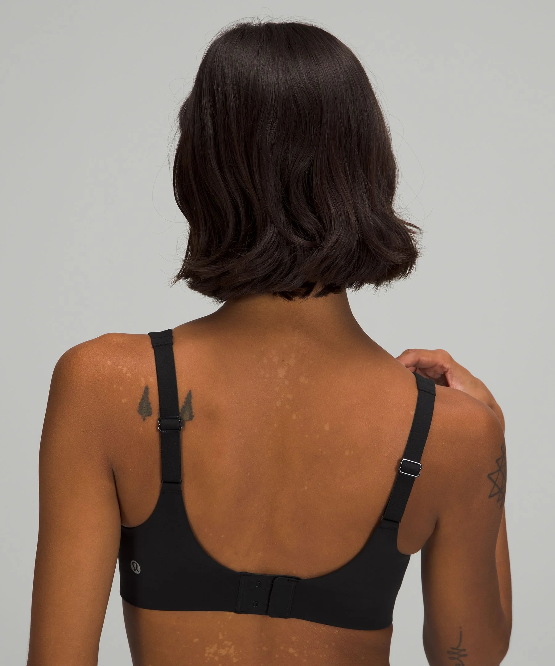 Lululemon In Alignment Straight-strap Bra *light Support, A/b Cups Online  Only In Double Dimension Starlight Black