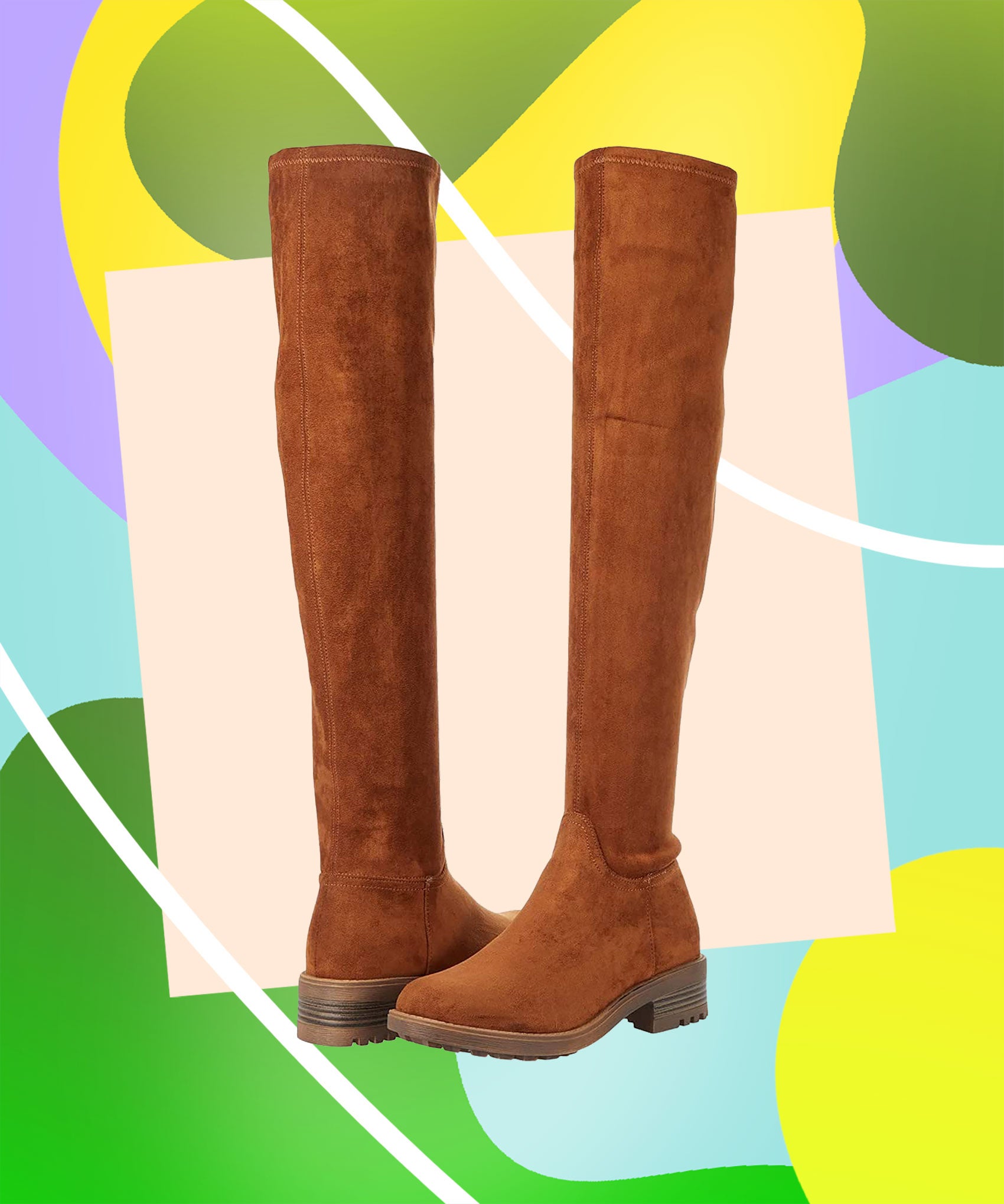 Tan over the on sale knee boots wide calf