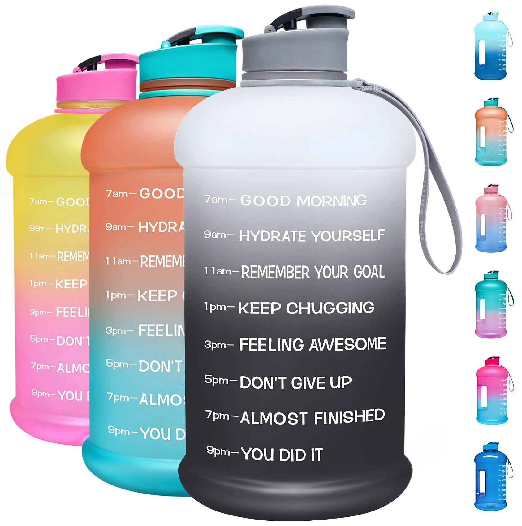 Gallon Big Water Bottle with Handle128Oz Water Bottle & Motivational Time  Marker