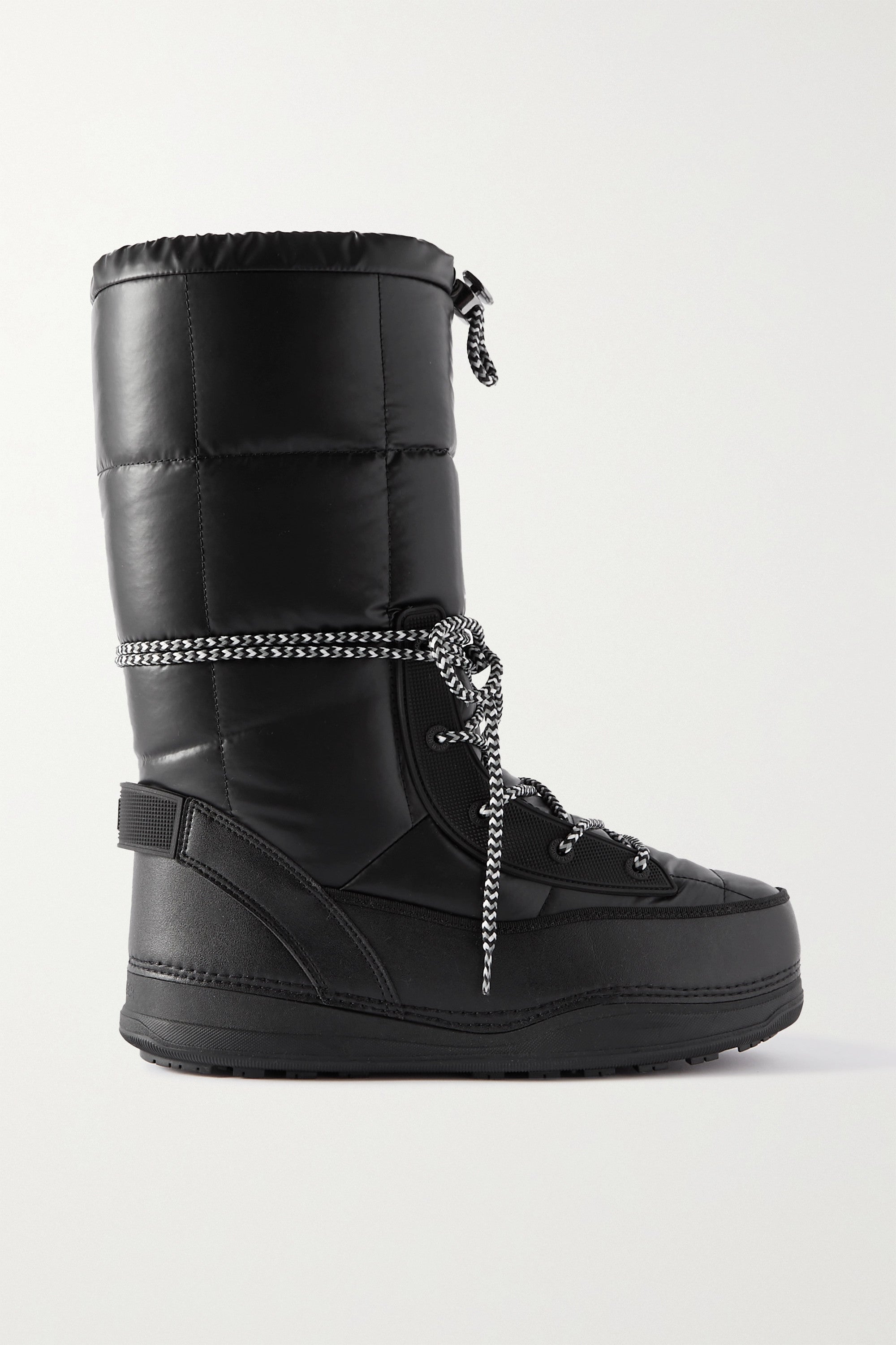 Bogner + Les Arcs Quilted Shell And Faux Leather Snow Boots