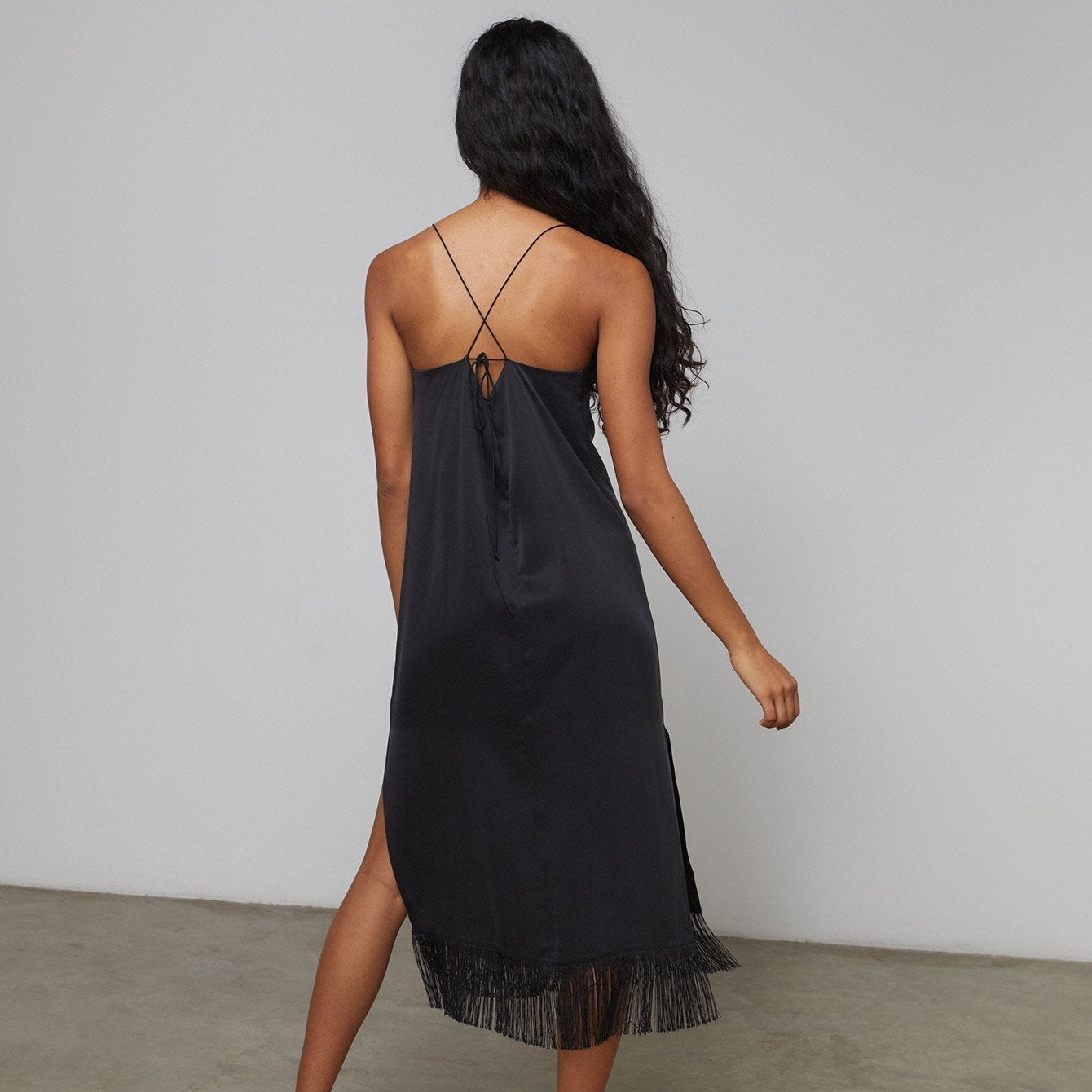 Fringe sale slip dress