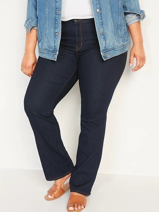 Old Navy + Mid-Rise Kicker Boot-Cut Dark-Wash Jeans for Women