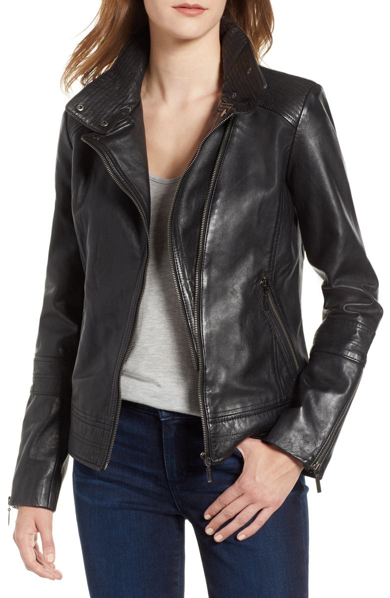 Barnardo + Leather Moto Jacket