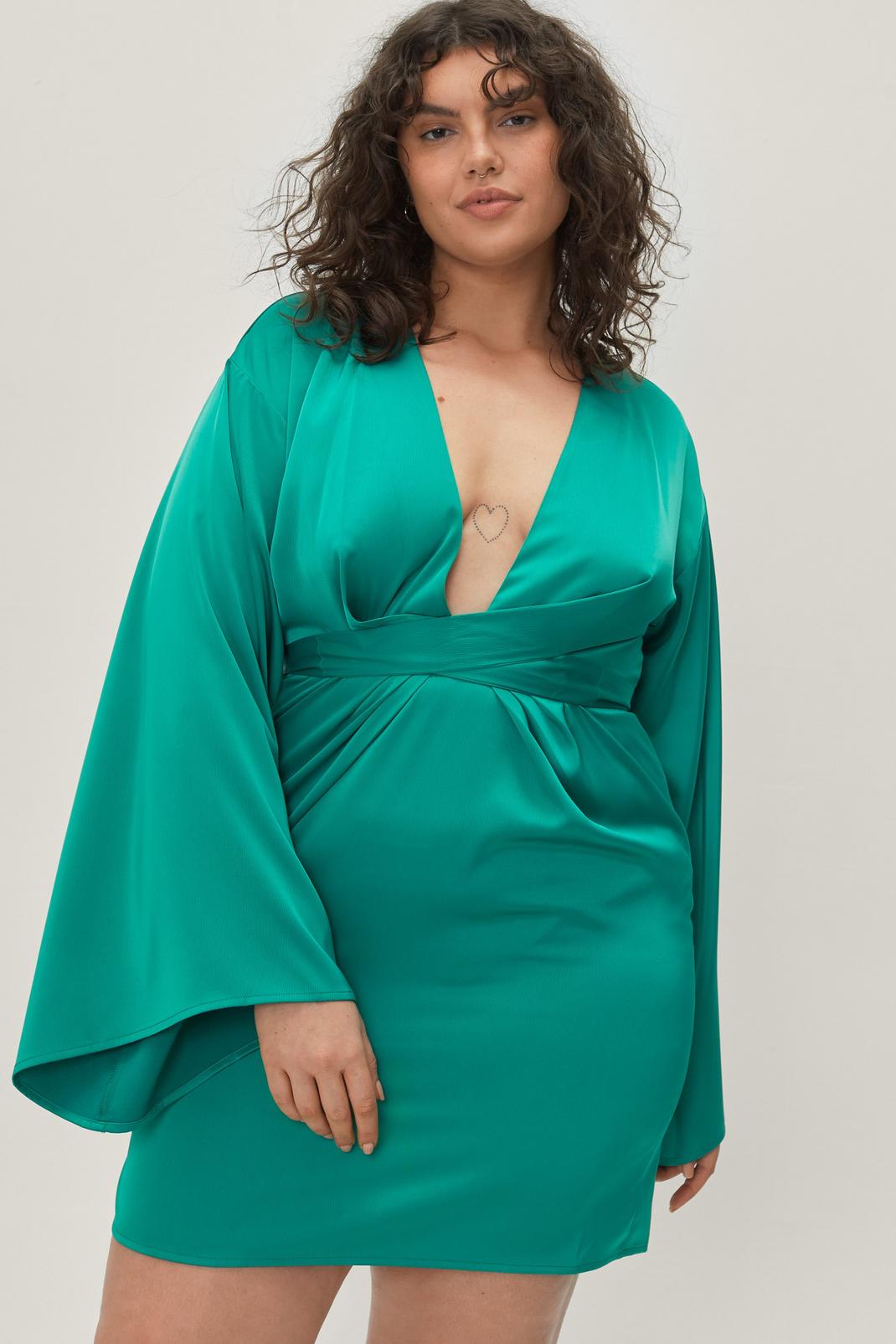 Plus size satin outlet mini dress