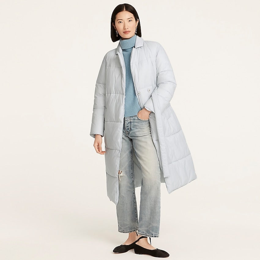 J. Crew + Puffer wrap coat with PrimaLoft