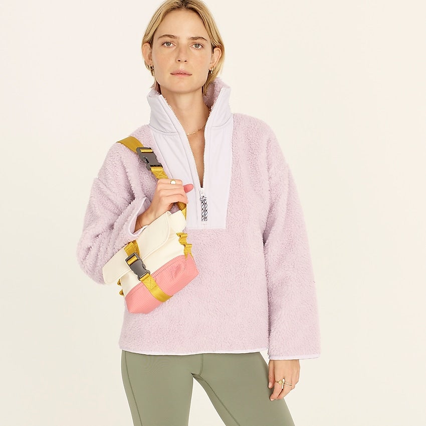 J. Crew + Teddy sherpa half-zip sweatshirt