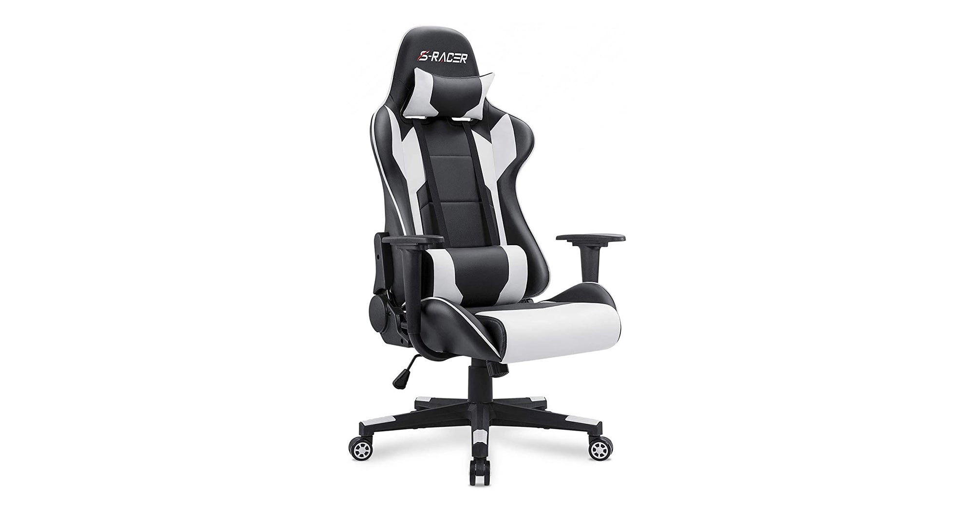 High-Back Gaming Chair PC Office Chair Computer Racing Chair PU Desk Task  Chair Ergonomic Executive Swivel Rolling Chair with Lumbar Support for Back  Pain Women, Men (WHITE) 