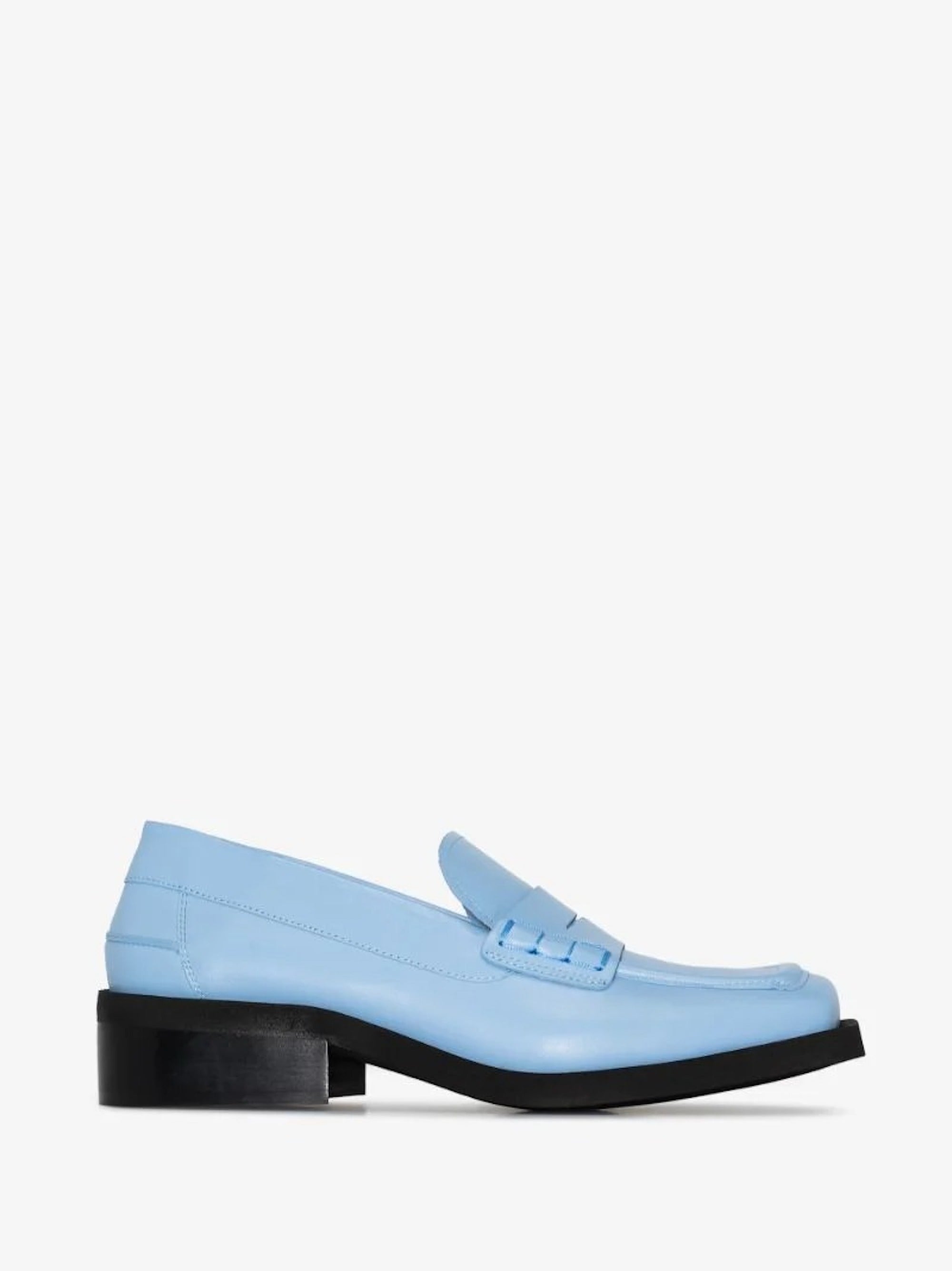 ladies pale blue loafers