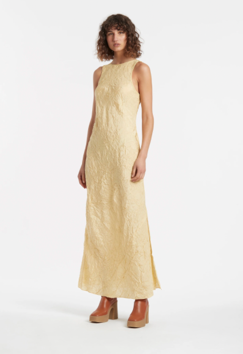 sir maev slip dress in yellow