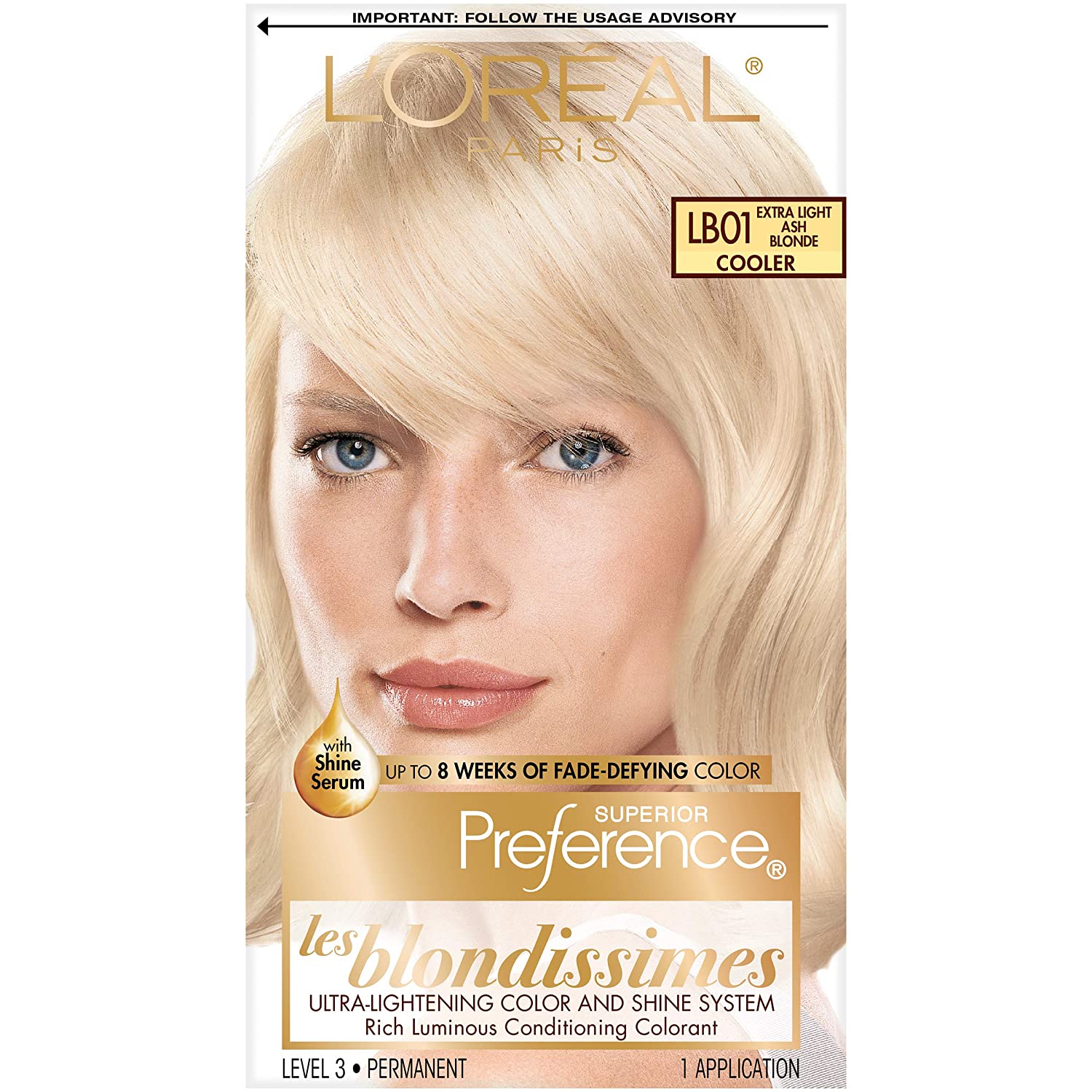 Loreal Paris Superior Preference Fade Defying Shine Permanent Hair Color Lb01 Extra Light 1042