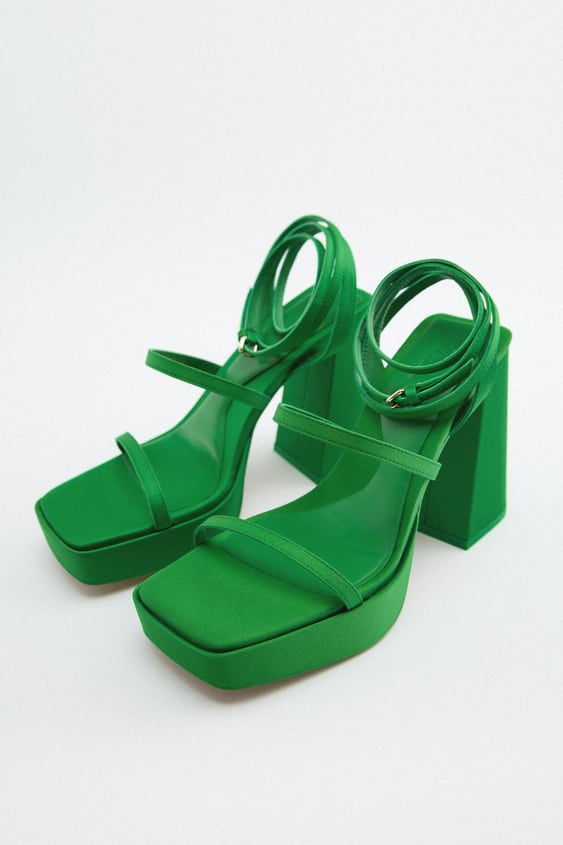 Zara Camel Round Toe Pumps | Almond Toe Platform Heels