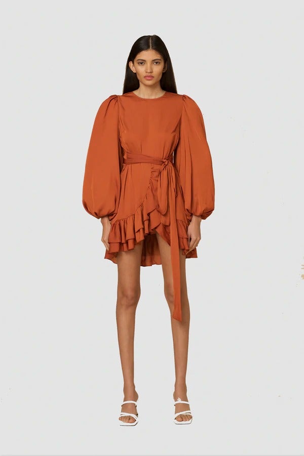 Amy Lynn + Kravitz Puff-Sleeve Wrap Dress